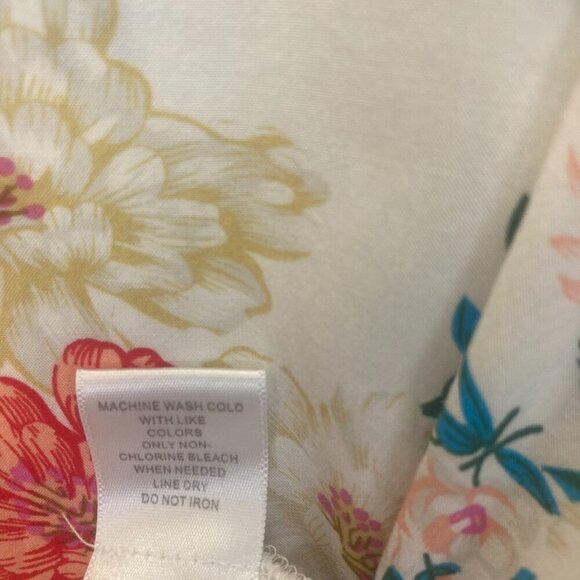 Linda Anderson Floral Embroidered Tunic Top Womens XL Boho Colorful 3/4 Sleeve - Picture 9 of 13